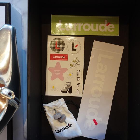 Larroude Ines Pumps Womens Size 8 Mirror Silver Specchio Slingback Heels Dressy - Picture 15 of 16